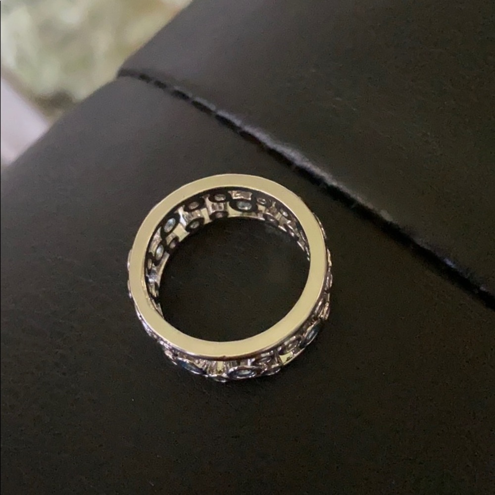 925 sterling silver blue sapphire ring - Picture 6 of 8